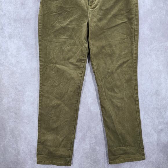 Gloria Vanderbilt Green Straight Taper Denim Short Jeans Cotton Bottom Pants 10S - Picture 4 of 8